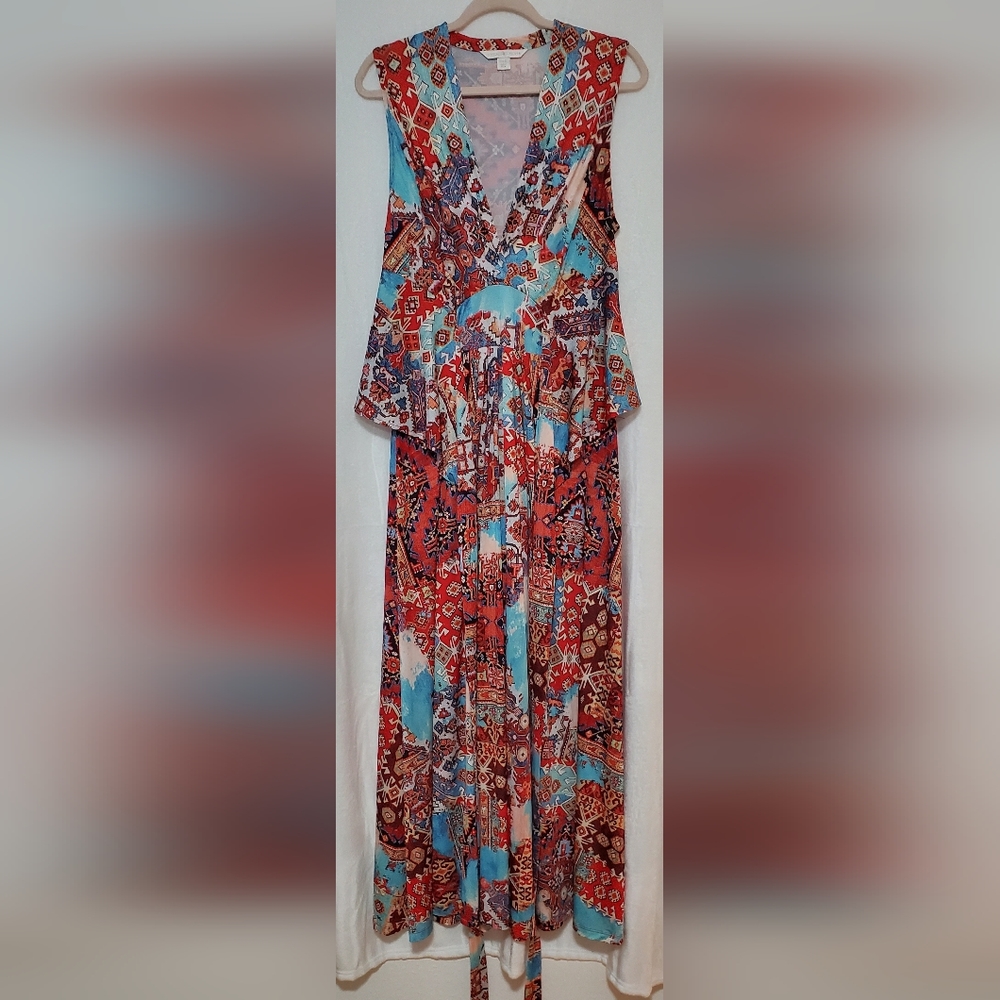 Boston Proper Aztec Print Maxi Dress Size 12
